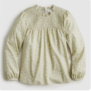 NWT J. Crew Liberty Print Light Green Floral Top